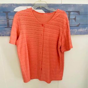 Requirements Ladies Ruffle Style Orange Top XL